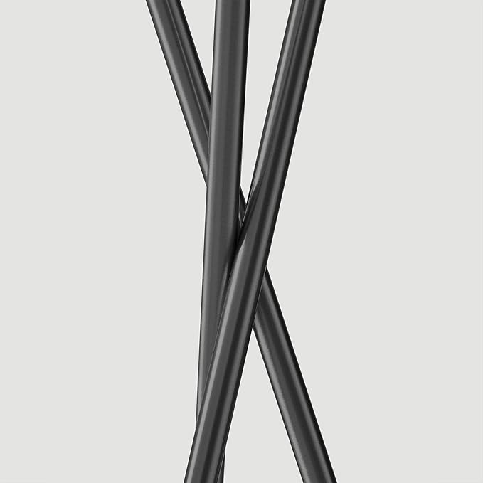 Brightech Jaxon LED Floor lamp, Modern Lamp for Living Rooms & Offices, Tall Lamp with Contemporary Drum Shade, Gold Tripod Standing Lamp for Bedroom Reading, Great Living Room Decor - Black