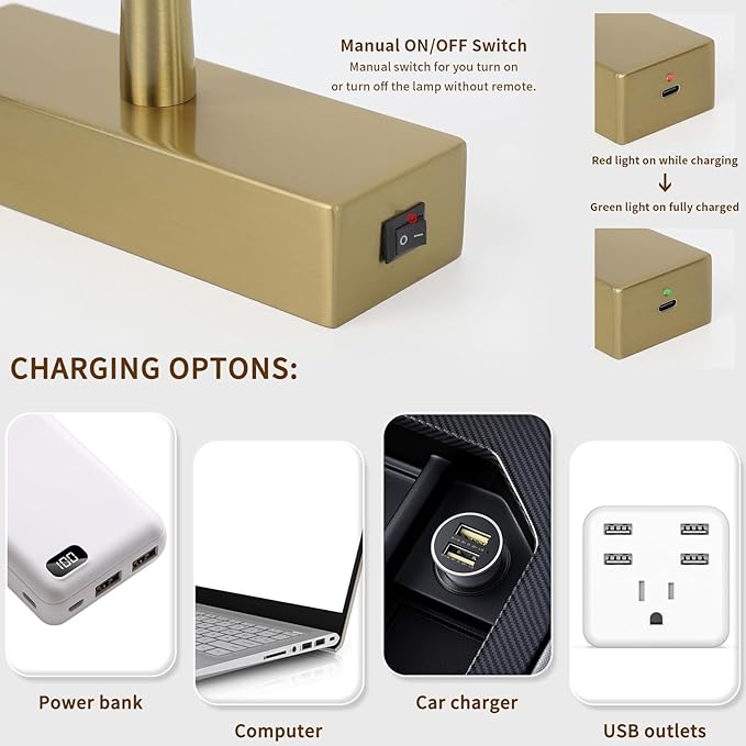 Joosenhouse Battery Operated Picture Light Wireless Gallery Light with Remote Control Rechargeable Wall Lights Brass 15.35" Dimmable and Timed Off Wall Sconce Light