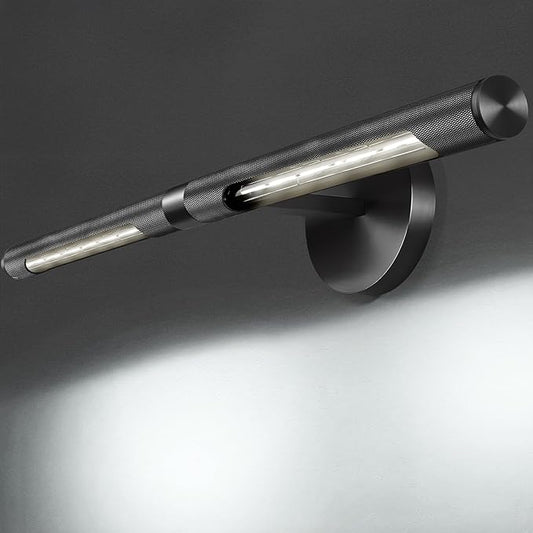 24” Brass Picture Lights, 3000K&6000K Modern Vanity Light, 360° Rotatable Wall Sconces Lampshade, Hardwired Art Light Over Picture Frame for Living Room, Bookcase, Artwork, Black