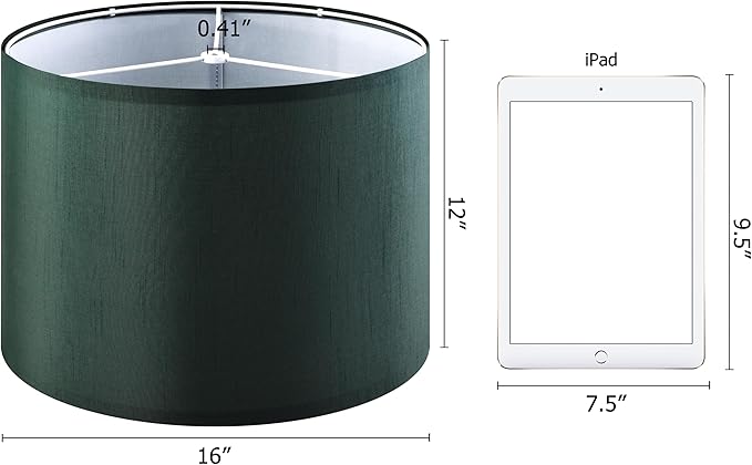 GOSO Dark Green Lamp Shades Set of 2 Large,16×16×12 inches Spider Replacement Lampshade Decoration for Living Room/Bedroom,Simple Assembly,Handcarft for Large Floor Lamps and Table Lamp Tropical