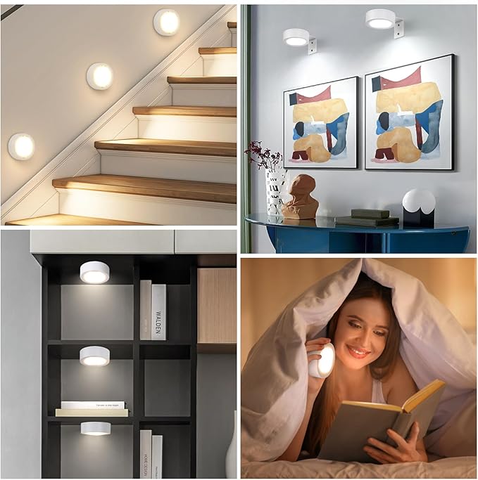 2-Pack Picture Light Battery Operated, LED Painting Lights with Remote, Dimmable and Timer Painting Light, Art Display Light for Picture Frame Artworking Portrait, Home Wall Decor wall lights, White