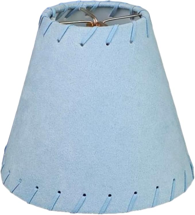 Royal Designs, Inc. CS-1121-5BLU Faux Leather Empire Chandelier Shade with Whipstitch Trim, 3 x 5 x 4.5, Blue