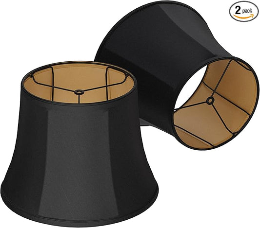 Fabric lamp shades,Lamp shades set of 2, boho lamp shade,linen lamp shade,10" Top x 14" Bottom x 10.5" High(Spider),black lampshades for floor lamps,living room lamp shades set of 2