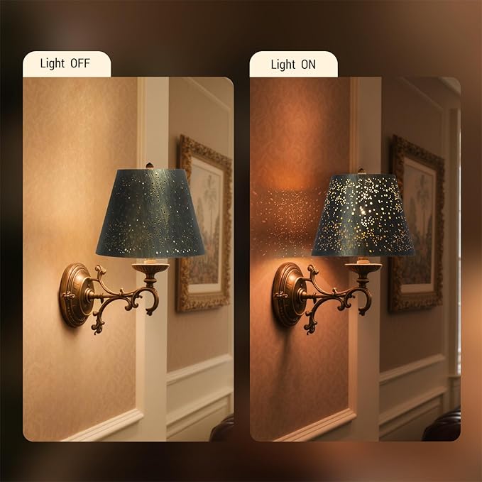 Lampshades for table lamp,metal lamp shade,small lamp shades,lamp shades for floor lamps,lamp cover,vintage lamp shade,6" Top x 10" Bottom x 7.5" High (Spider) & Bedside Lamp-Bronze Gold
