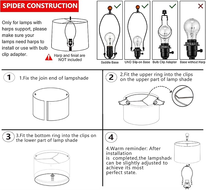 GOSO Set of 2 Medium Green Lamp Shades for Table Lamp Shade Replacement,13" Top ×13" Bottom ×10" Height，Easy Assembly-Spider Lampshades Natural Fabric Decorative-Small Floor Lampshade for Living Room