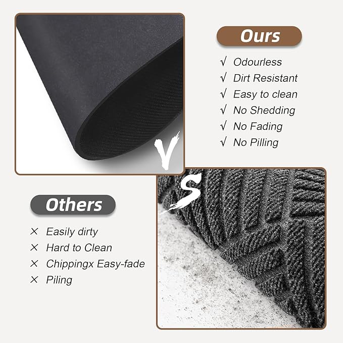 Diatomaceous earth bath mat Bathroom Rugs Sets 3 Piece Super Absorbent Quick Dry Bath Mats, Rubber Non Slip Shower Mat and Toilet Mat U Shape, Shower Rug for in Front of Bathtub Shower, Dark Grey