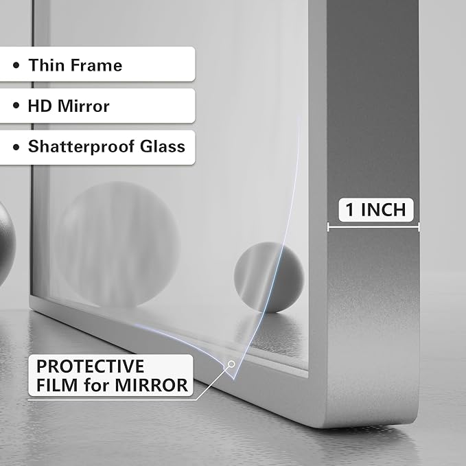 PAIHOME Arched Mirror, 19x30 Inch Antique Mirror Silver Wall Decor Mirror Metal Frame Wall Mounted Mirror for Home Entryway Leaning