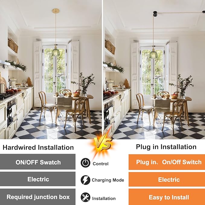 Mini Plug in Pendant Light Hanging Light Fixture Corded On/Off Switch Brass Pendant Light with Green Tulip Glass Lampshade for Bedroom Living Room Kitchen Island