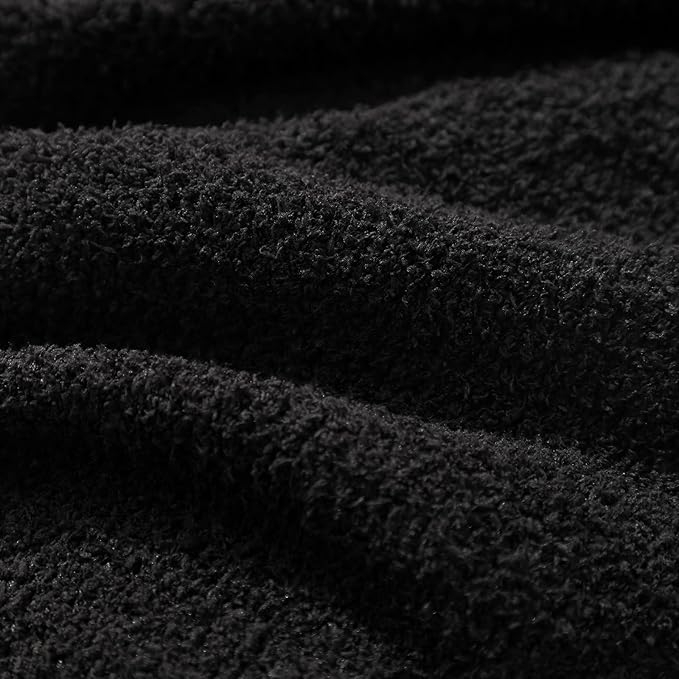 bearberry Super Soft Fluffy Throw Blanket Lightweight Cozy Warm Throw Blankets for Couch Bed Sofa All Season (Black, 53”x71”)
