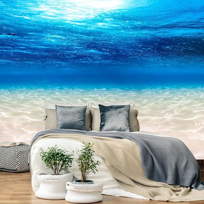 Undersea Landscape Wall Mural Deep Sea Natural Wallpaper for Bedroom Living Room (Not Peel n' Stick)