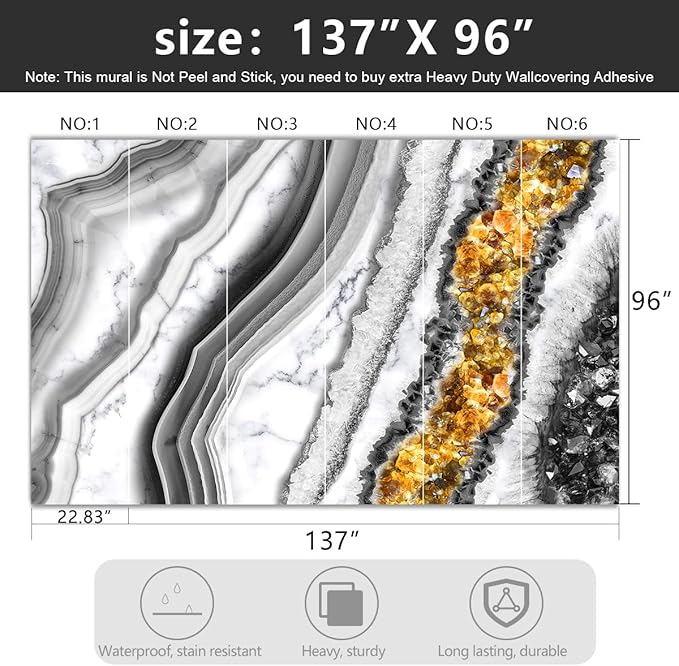 -Black and Gold Marbled Fabric Wallpaper Living Room Abstract Art Bedroom Bathroom Large Wall Mural- 137"x96"（ not Peel and Stick）