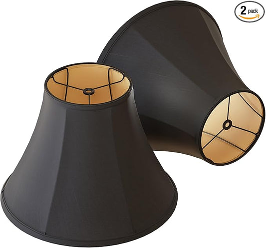 Fabric lamp shades,Lamp shades set of 2, boho lamp shade,linen lamp shade,6" Top x 14" Bottom x 10" High(Spider),black lampshades for floor lamps,living room lamp shades set of 2