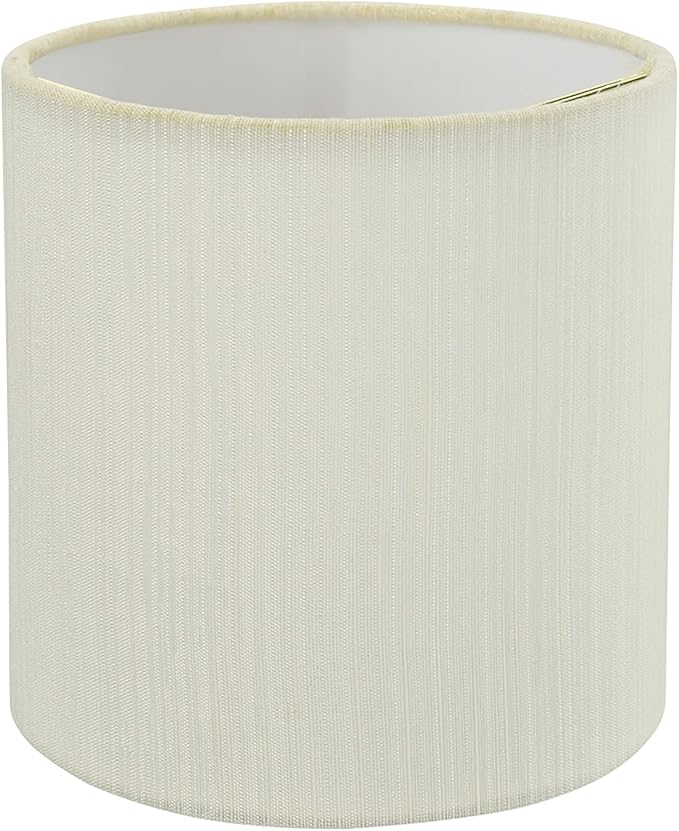 Aspen Creative 31192A Small Hardback Drum Shape Chandelier Clip-On Lamp Shade, Eggshell, 5" Top x 5" Bottom x 5" Height (Pack of 2)