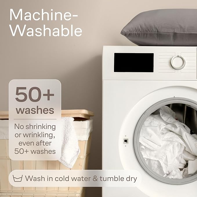 Ultra Soft Pillow Protectors with Zipper King Size - Set of 4 Breathable Pillow Covers - 100% Protection Against Stains, Dust & Dirt - Machine Washable (Gray)