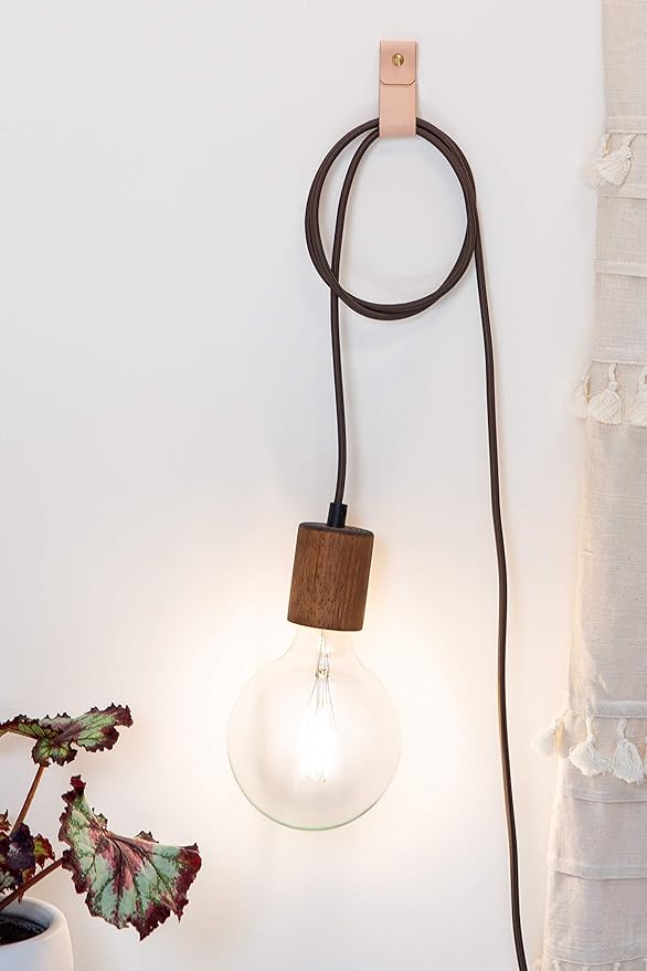 Keyaiira - Small Nicotine Colored Leather Wall Hook, Minimalist Leather Strap Hanger for Bath Towel Holder Wall Hook Strap Towel Hook Bathroom Decor Brass Towel Ring Nordic Home (Veg-TAN)