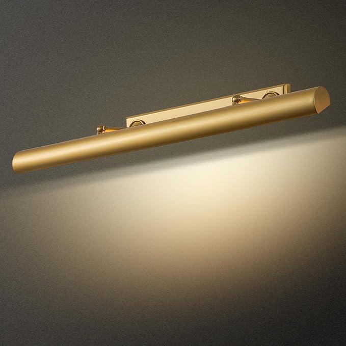 30" Brass Picture Light for Wall, Thickened Copper Gallery Library Painting Art Lights with 4 Bulb, Indoor Hardwired Wall Sconce Light for Poster Frame, Staircase, Hallway, Vanity Bedroom