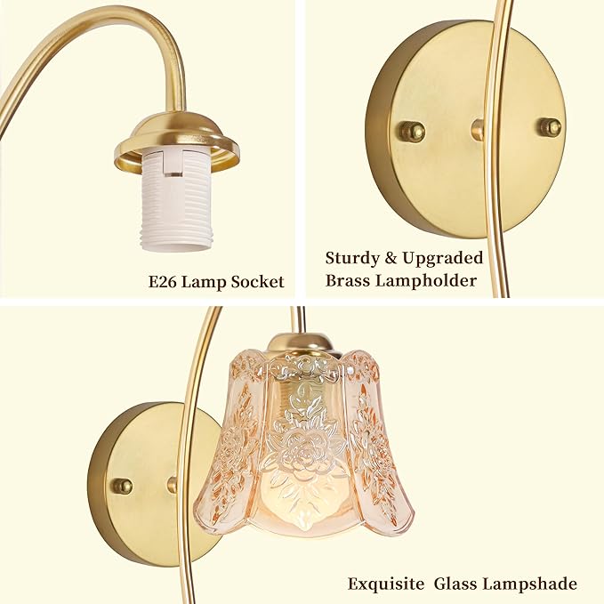 Battery Operated Wall Sconce with Remote Control,Vintage Wall Sconce with Amber Rose Texture,Rechargeable Battery Wall lamp Wall Lights with 15 Colors for Bedroom Living Room Doorway,Set of 2