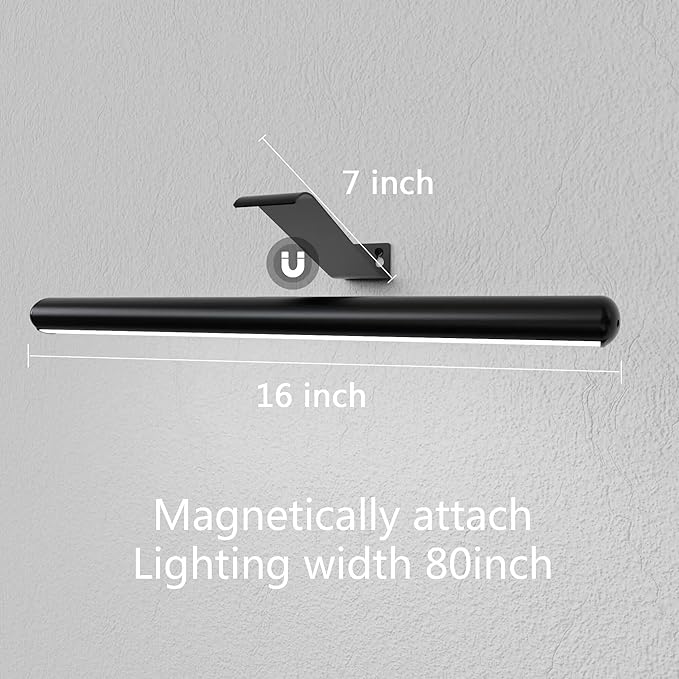 Wireless Led Picture Lights for Wall Art 2Pack 16inch Rechargeable Painting Light with Remote ,Battery Picture Lights for Art Painting Gallery Full Metal Display Light for Portait Dartboard 300lm