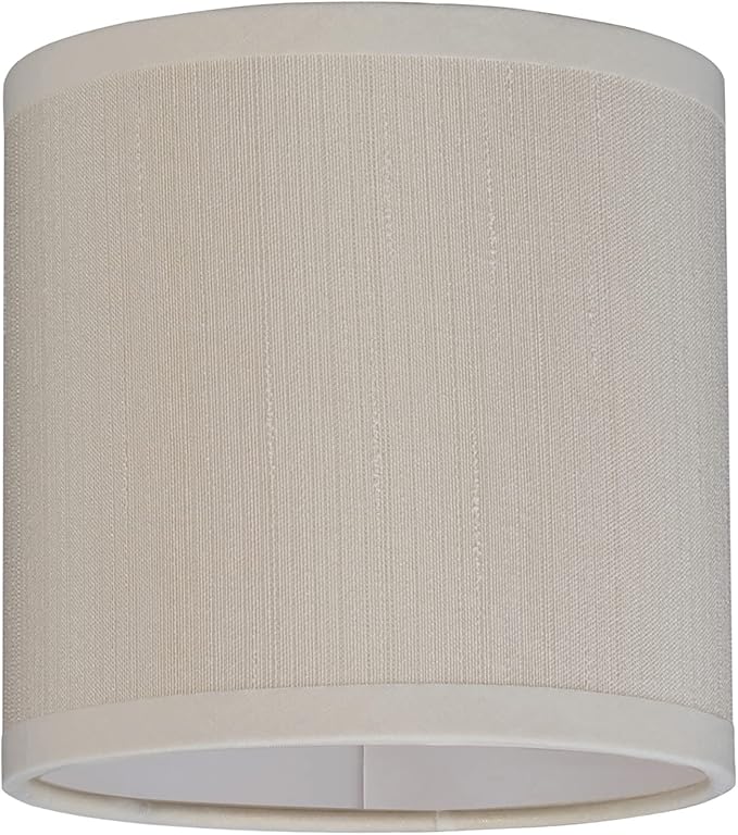 Aspen Creative 31002A, Drum Clip-On Chandelier Lamp Shade, Butter Crème, 5" Top x 5" Bottom x 5" Slant Height, Set of 1
