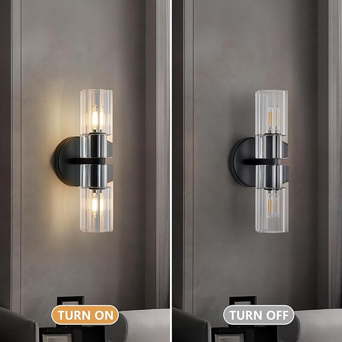 Crystal Wall Sconces Set of Two, 13" Modern Brass Sconces Lighting with K9 Crystal Lampshade,Indoor Wall Sconce Bedroom Wall Light Fixtures for Living Room Bathroom Hallway Stairs Entryway