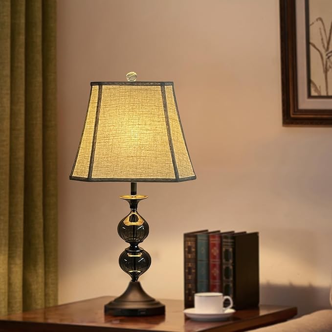 TOOTOO STAR (6 x 9)" x (11 x 14)" x 10.5" Linen Lamp Shade, Bell Cut Corner Lampshade for Table Lamp, Floor Lamp, Replaceable fabric lampshade