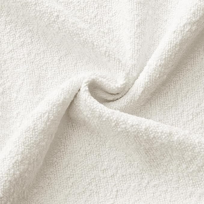 ANRODUO Pack of 2 Textured Boucle Throw Pillow Covers Soft White Euro Decorative Accent Solid Pillow Cases Cozy Modern Couch Cushion Case for Chair Sofa Bedroom Living Room Home Decor, 22 x 22 Inch