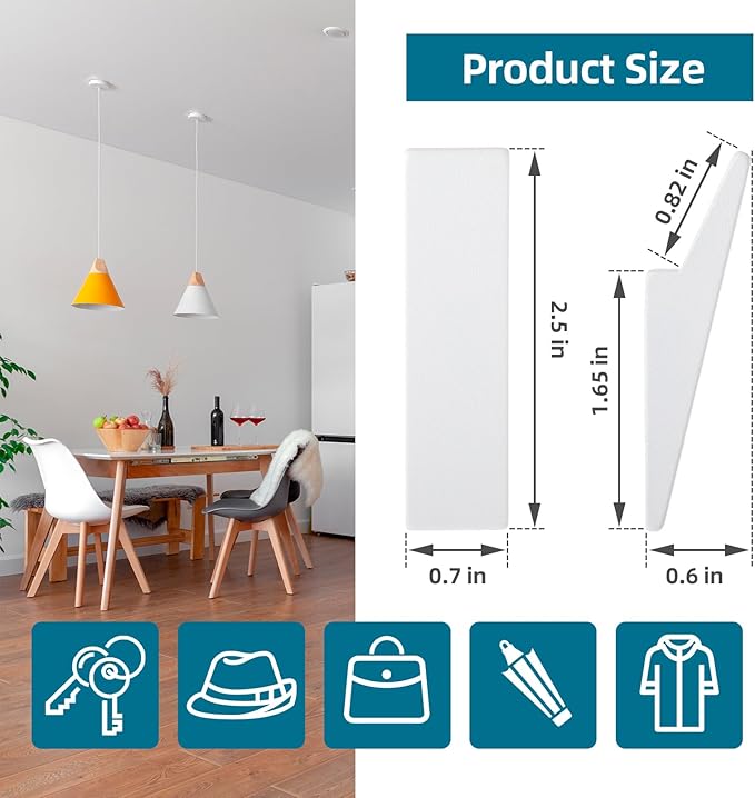 Noubtou Heavy Duty Adhesive Hooks - No Drill Aluminum Alloy Wall Hooks for Bathroom, Kitchen, Tile & Glass, Waterproof Rustproof Bath Towel Hooks, Coats/Hats/Bags (4Pack)