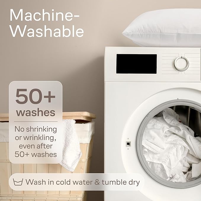 Ultra Soft Pillow Protectors with Zipper Standard Size - Set of 8 Breathable Pillow Covers - 100% Protection Against Stains, Dust & Dirt - Machine Washable (White)