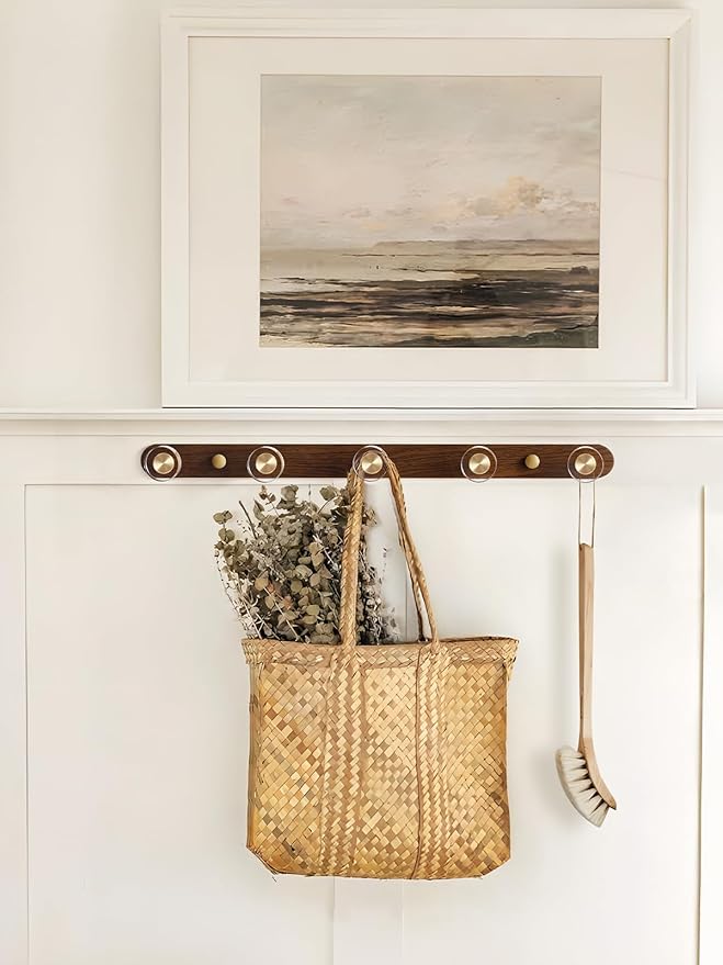 1 Pack Crystal Coat Rack Wall Mounted Wood Towel Hooks for Bathrooms Wall Hooks for Hanging Robe Coat Hooks Kitchen Decorative Heavy Duty Zinc Alloy