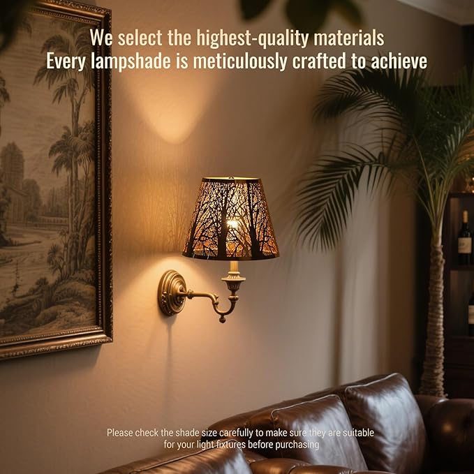 Lampshades for table lamp,metal lamp shade,small lamp shades,lamp shades for floor lamps,lamp cover,vintage lamp shade,6" Top x 10" Bottom x 7.5" High (Spider) & Bedside Lamp-Chrome Gold