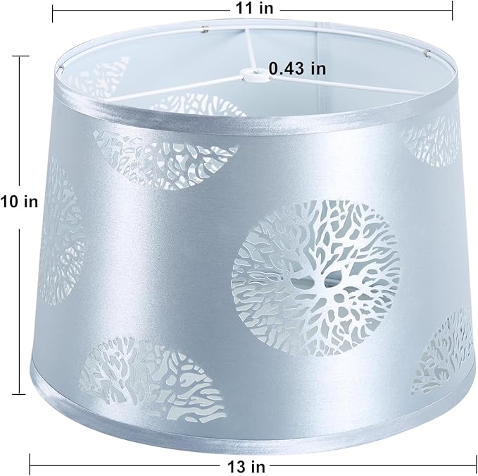 Lamp Shades Set of 2 Replacement, Drum Lampshades, Lampshade 10 Inches Lampshades for Table Lamp, Floor Lamp, Pendant Light, Lamp Shade Harp Holder Included