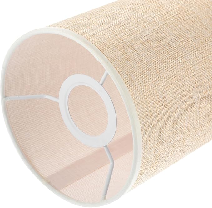 Lamp Shade: Beige Linen Tall Drum Lampshade for Table and Floor Lamps, Pendant Light for Home Decor - 11in×5.5in