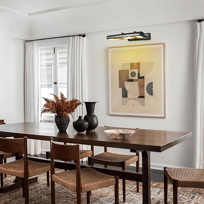 Picture Light 24" Black Picture Lights for Wall 4-Light Bronze Picture Frame Light Dimmable Art Gallery Light Accent Lighting Bathroom Wall Sconce for Artwork Poster Portrait Display