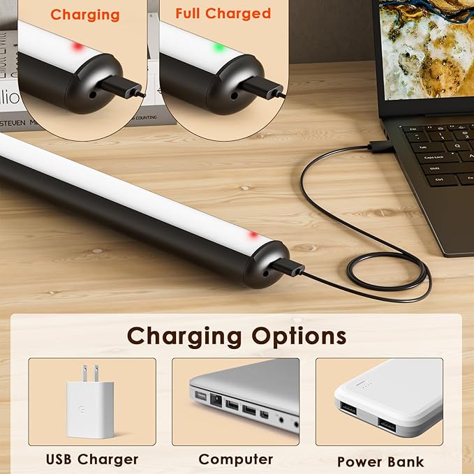 Picture Light for Wall with Remote, Wireless Battery Operated Wall Lights with 3 Colors Dimmable & Timer, 12.6" Rechargeable Metal Wall Sconce for Living Room, Artwork Gallery Display, Black 1Pack