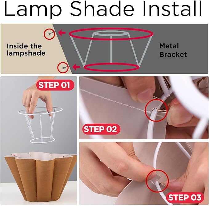 KUNJOULAM Cute Small Table Lamp, Modern Bedside Nightstand Lamp with Coffee Fabric Lampshade, Metal Base for Bedroom Home Office Decor (Without Buld)