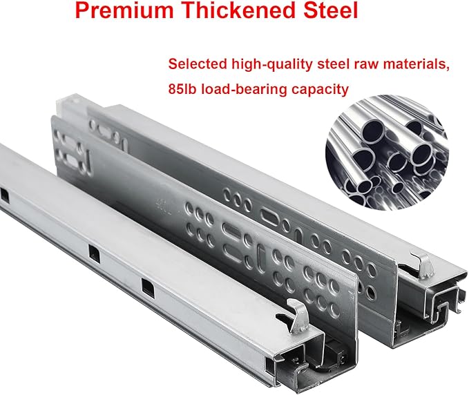 1 Pair of 24 Inch Undermount Soft Close Drawer Slides 100LB Load Capacity Full Extension Concealed Drawer Rails with 3D Locking Device