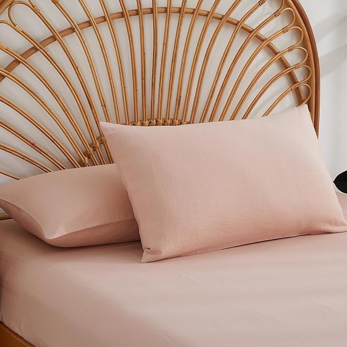 100% French Linen Pillowcase Set of 2, Breathable Envelope Closure Soft Linen Pillow Cover,Soft Luxury Hotel & Home Use, Gift