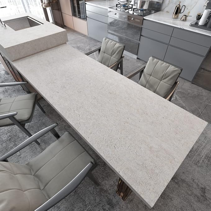 32"x354" Granite Countertops Contact Paper Peel and Stick Waterproof Beige Grey Granite Wallpaper Self-Adhesive Removable Vinyl Film Marble Countertops Wallpaper for Kitchen Bathroom Cabinets