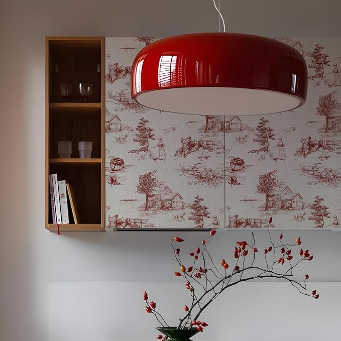 QUCHENG Chinoiserie Style Wallpaper Monochrome Wall Decor Toile de Jouy Landscape Dresser Decal Removabal Self Adhesive Sticker Peel and Stick Furniture Stickers Vintage Cabinet Decoration