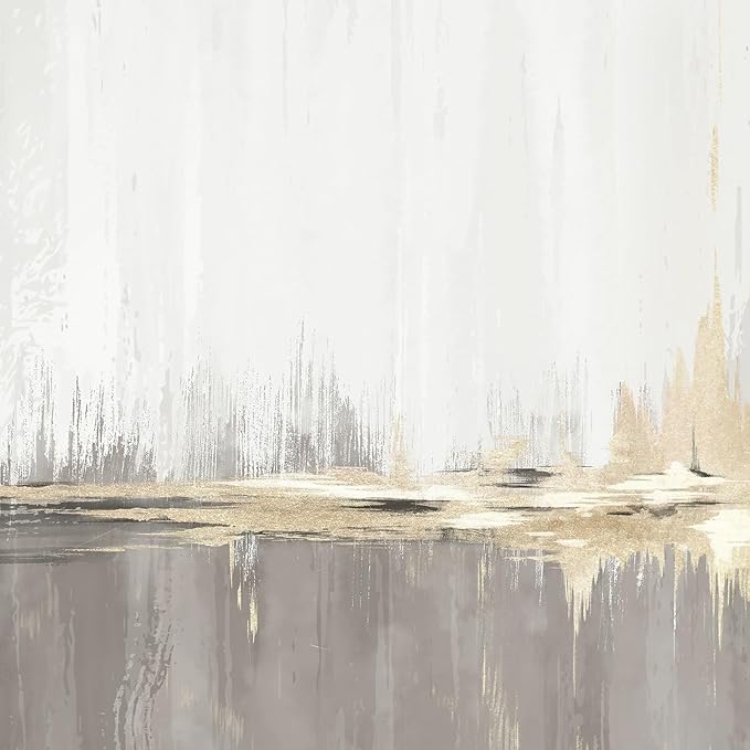 Large Framed Neutral Abstract Wall Art for Living Room, 3 Piece Gray Tan White Gold Canvas Prints, Modern Minimalist Grey Landscape Painting Artworks for Entryway Hallway Office Wall Decor, 24x36 In