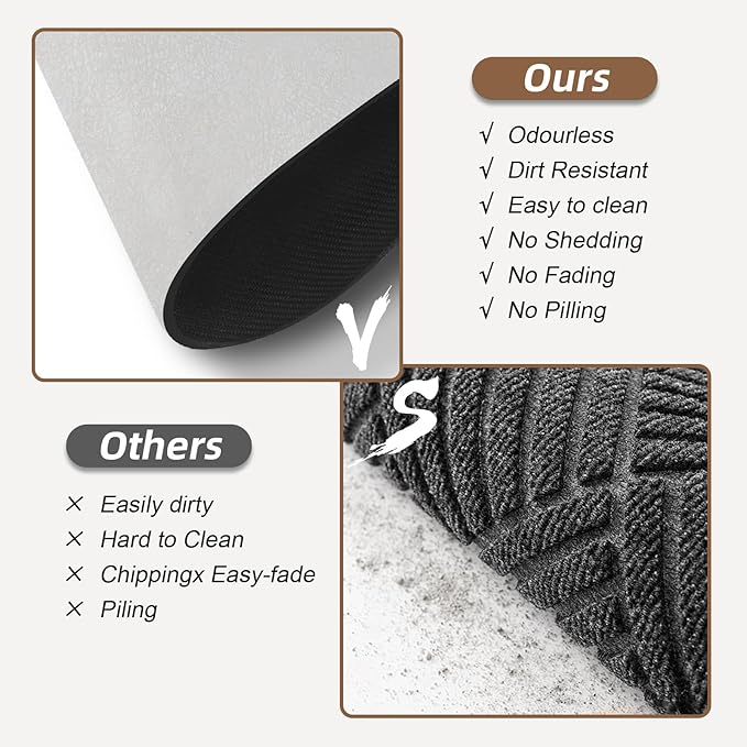 Diatomaceous earth bath mat Bathroom Rugs Sets 3 Piece Super Absorbent Quick Dry Bath Mats, Rubber Non Slip Shower Mat and Toilet Mat U Shape, Shower Rug for in Front of Bathtub Shower, Grey