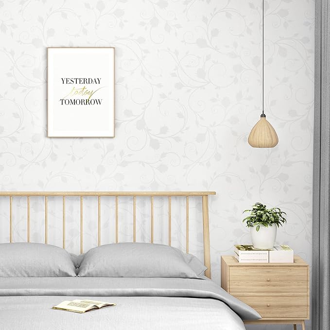 WESTICK Neutral Peel and Stick Floral Wallpaper Vintage Cream Floral Contact Paper for Walls Self Adhesive Removable Beige Flower Wallpaper for Bedroom Bathroom Accent Walls Cabinets 17.5" x 315"