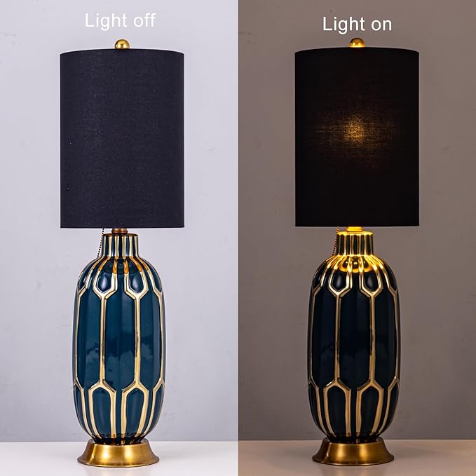 Wellmet BlackGold 8"x 8"x11" Lampshade, No Assembly Required, Classic Modern Lamp Shade for Table Lamp, Bedside Lamp, Floor Lamp, Fabric Drum Lampshade, Spider Fitter