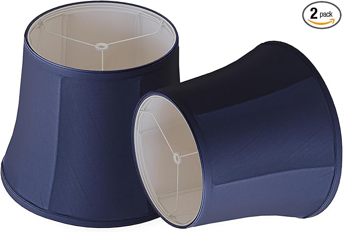 Fabric lamp shades,Lamp shades set of 2, boho lamp shade,linen lamp shade,10" Top x 14" Bottom x 10.5" High(Spider),blue lampshades for floor lamps,living room lamp shades set of 2