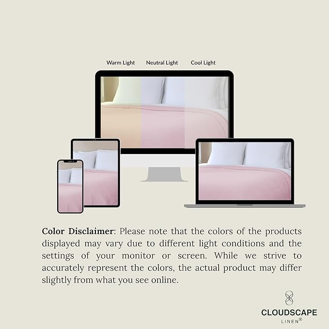 Cloud Scape Linen Herringbone Cotton Throw Blanket for Couch, Bed,Sofa, Home Decor, Soft, Lightweight, All-Season Bed Blanket, 50 x 70, Seashell Pink