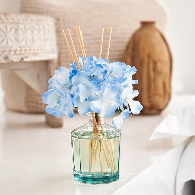 COCORRÍNA Reed Diffuser - Ocean Breeze 8.5oz Flower Reed Diffuser Set with 8 Sticks, Home Fragrance Reed Diffuser for Home Bedroom Office Bathroom Shelf Decor (Master Collection)