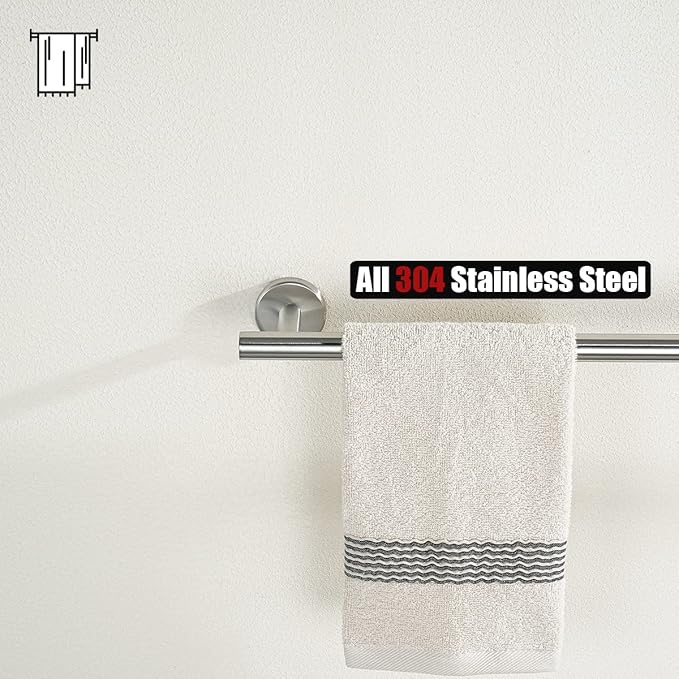 JQK Bath Towel Bar, 30 Inch 304 Stainless Steel Thicken 0.8mm Single Towel Rack for Bathroom, Towel Holder Brushed Finished Wall Mount, Useable Length 27 Inch, TB110L27-BN