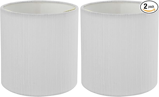 Aspen Creative 31192A Small Hardback Drum Shape Chandelier Clip-On Lamp Shade, Eggshell, 5" Top x 5" Bottom x 5" Height (Pack of 2)