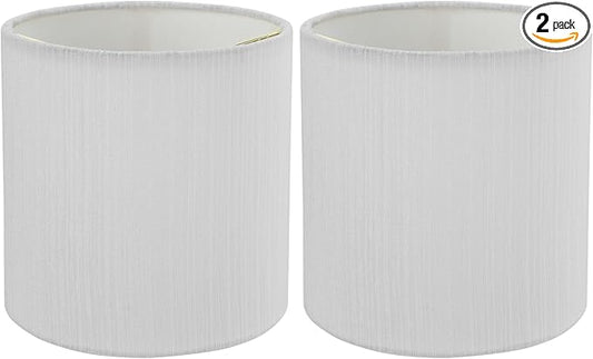 Aspen Creative 31192A Small Hardback Drum Shape Chandelier Clip-On Lamp Shade, Eggshell, 5" Top x 5" Bottom x 5" Height (Pack of 2)