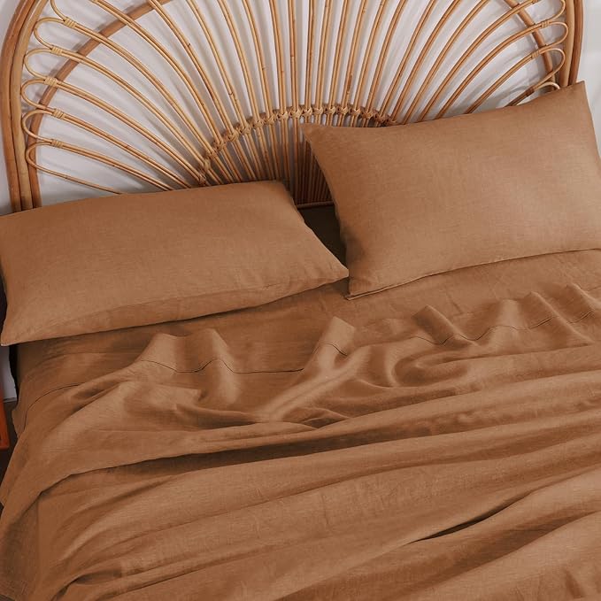 100% French Linen Pillowcase Set of 2, Breathable Envelope Closure Soft Linen Pillow Cover,Soft Luxury Hotel & Home Use, Gift